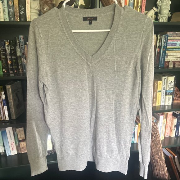 Quince Sweaters - Grey Quince V-neck Sweater